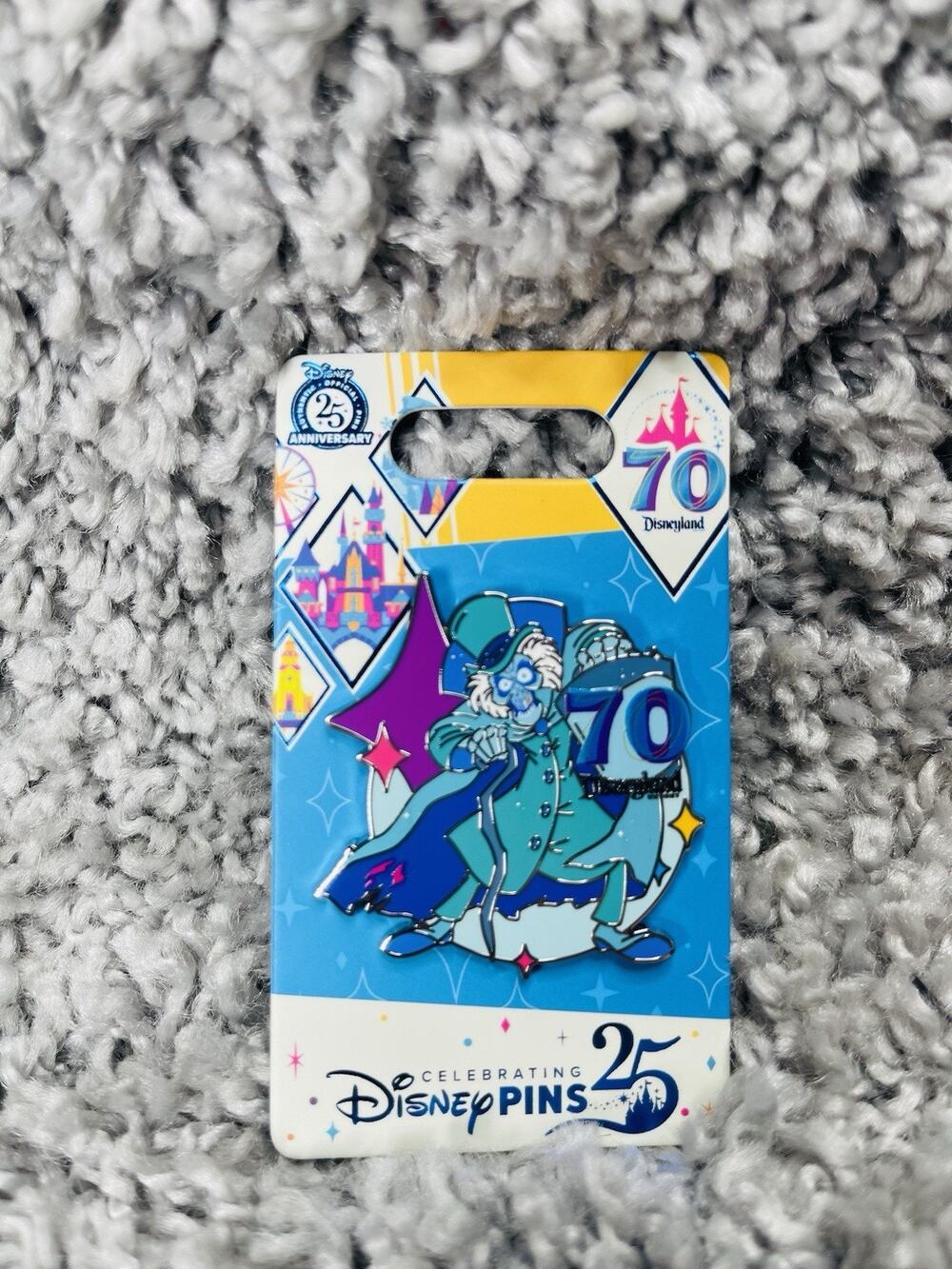 Disney Parks Disneyland 70th Anniversary Haunted Mansion Hatbox Ghost Pin New